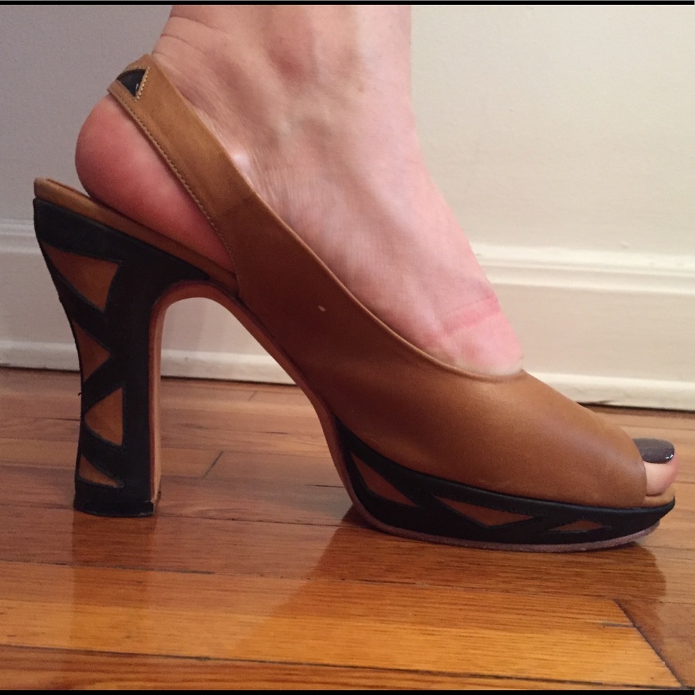 John Fleuvog Lattice Leather Slingback Pump